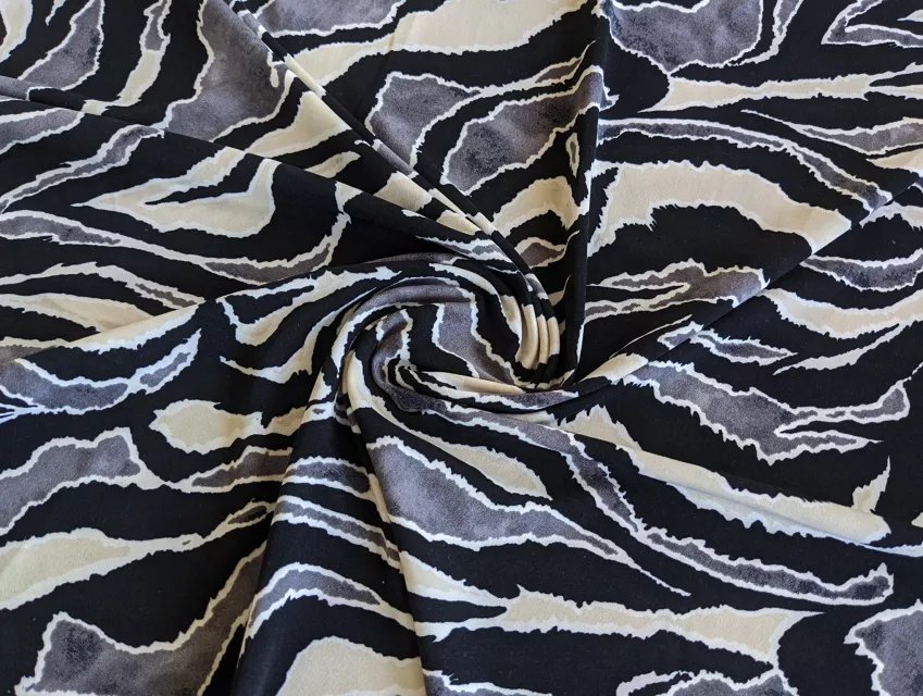 Трикотаж масло зебра, серый с черным - фото 1 - интернет-магазин tkani-atlas.com.ua