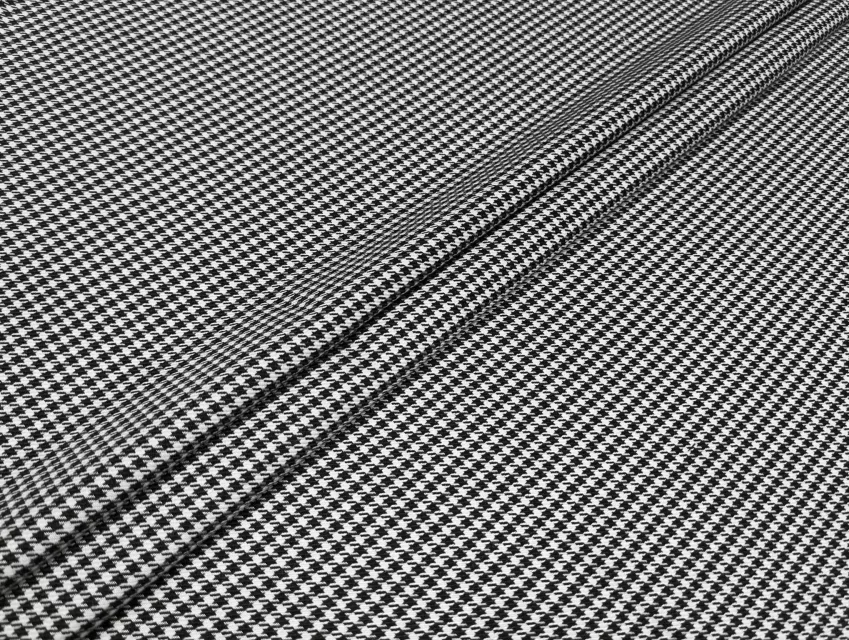 Костюмная гусиная лапка 5 мм, белый с черным - фото 1 - интернет-магазин tkani-atlas.com.ua