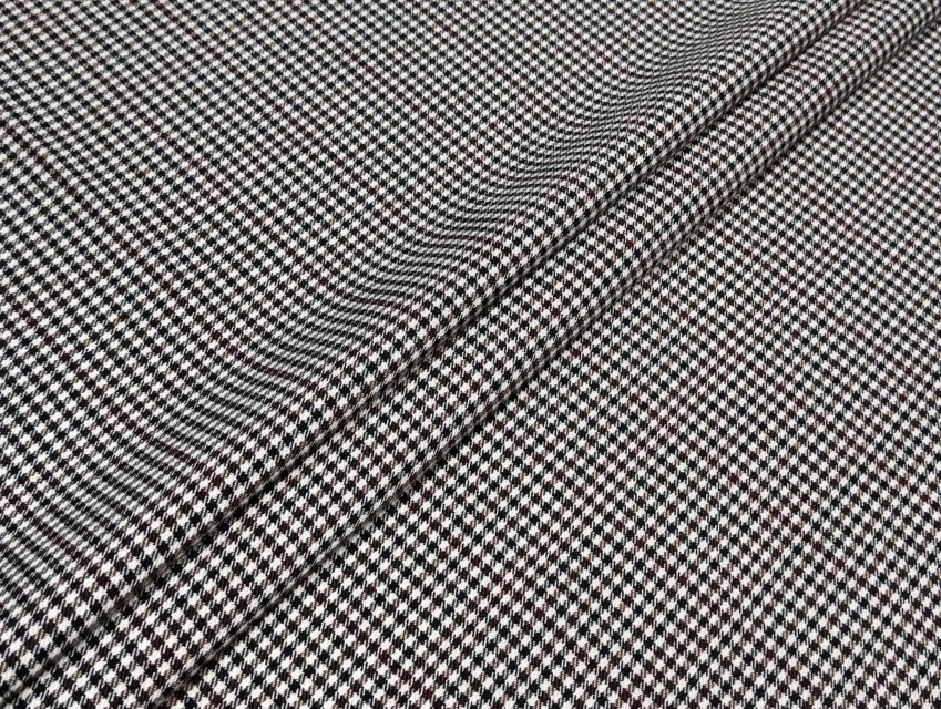 Костюмная гусиная лапка 2 мм, коричневый с черно-белым - фото 1 - интернет-магазин tkani-atlas.com.ua