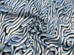 Шовк Армані акварель абстракції, блакитний с чорним - інтернет-магазин tkani-atlas.com.ua