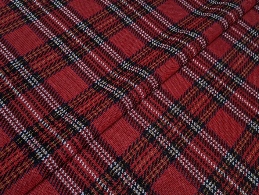 Трикотаж вискоза клетка 85 мм, красный - фото 1 - интернет-магазин tkani-atlas.com.ua