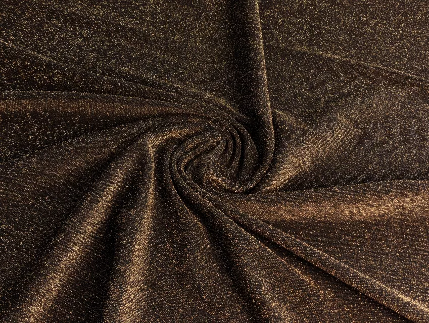 Люрекс на трикотажі, золото на чорному - фото 1 - інтернет-магазин tkani-atlas.com.ua