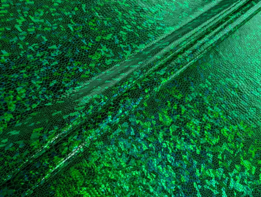 Трикотаж масло нарядное крупная голограмма, зеленый - фото 1 - интернет-магазин tkani-atlas.com.ua