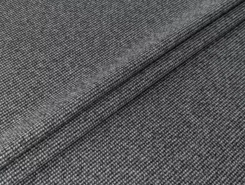 Трикотаж теплый Камилла гусиная лапка 3 мм, темно-серый - фото 1 - интернет-магазин tkani-atlas.com.ua