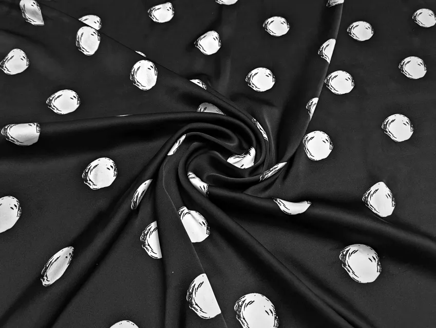 Шелк Армани горох 30 мм, черный - фото 1 - интернет-магазин tkani-atlas.com.ua