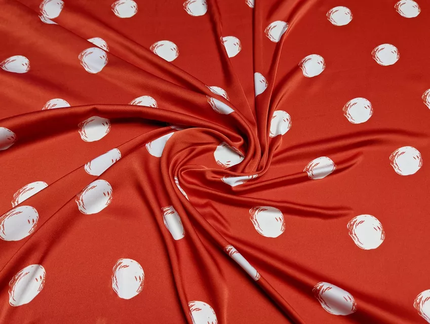 Шовк Армані горох 30 мм, червоний мандарин - фото 1 - інтернет-магазин tkani-atlas.com.ua
