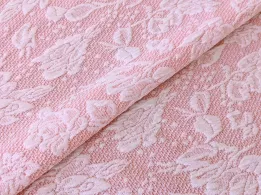 Трикотаж квітковий орнамент, пудровий рожевий - інтернет-магазин tkani-atlas.com.ua