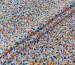 Коттон весенняя полянка, оранжевый на голубом - фото 1 - интернет-магазин tkani-atlas.com.ua
