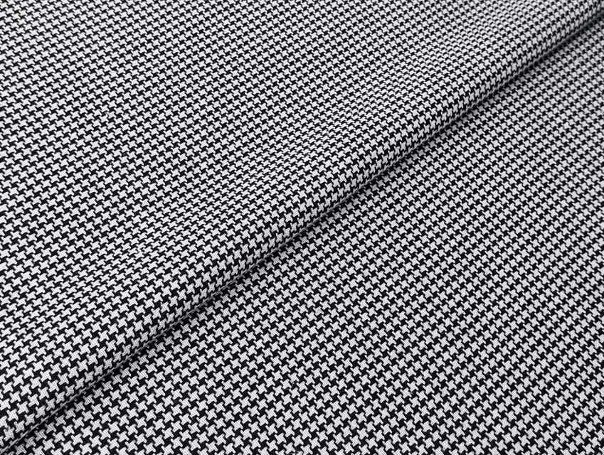 Коттон жаккард гусиная лапка, черно-белый - фото 1 - интернет-магазин tkani-atlas.com.ua