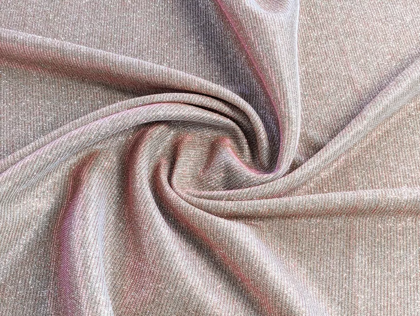 Трикотаж диско хамелеон, бежевий з рожевим - фото 1 - інтернет-магазин tkani-atlas.com.ua