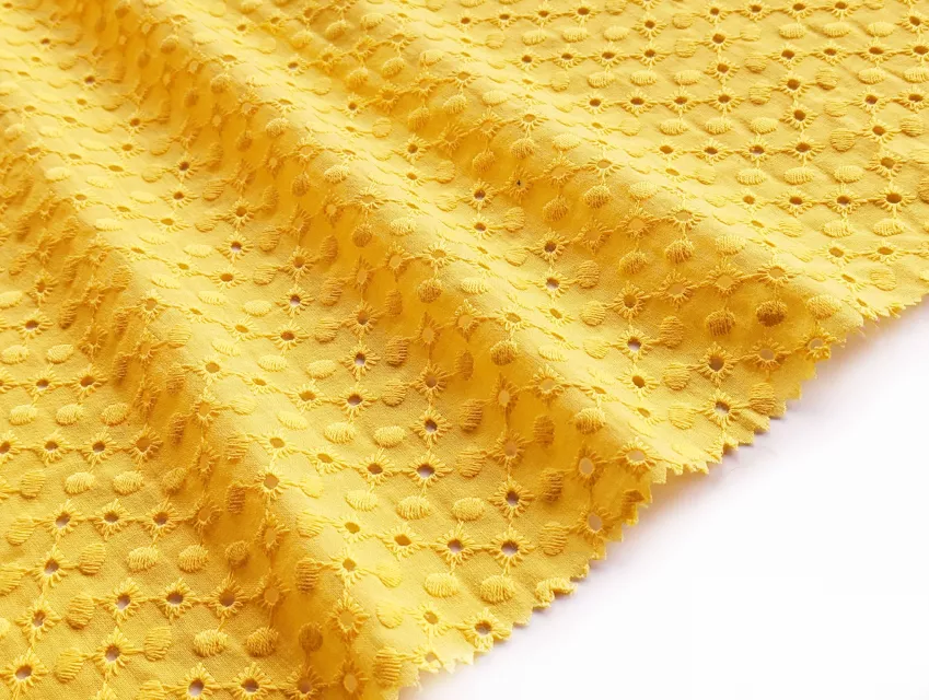 Прошва квіткова геометрія, жовтий - фото 1 - інтернет-магазин tkani-atlas.com.ua