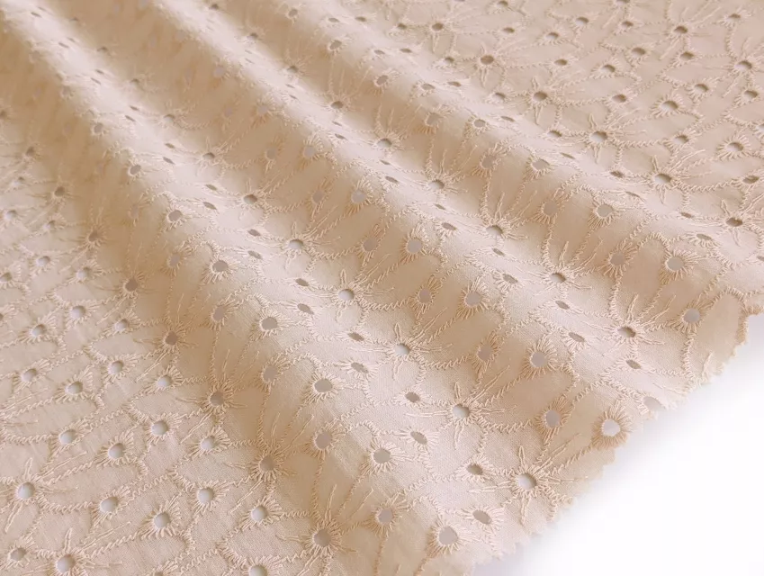 Прошва ромашка, бежевый - фото 1 - интернет-магазин tkani-atlas.com.ua