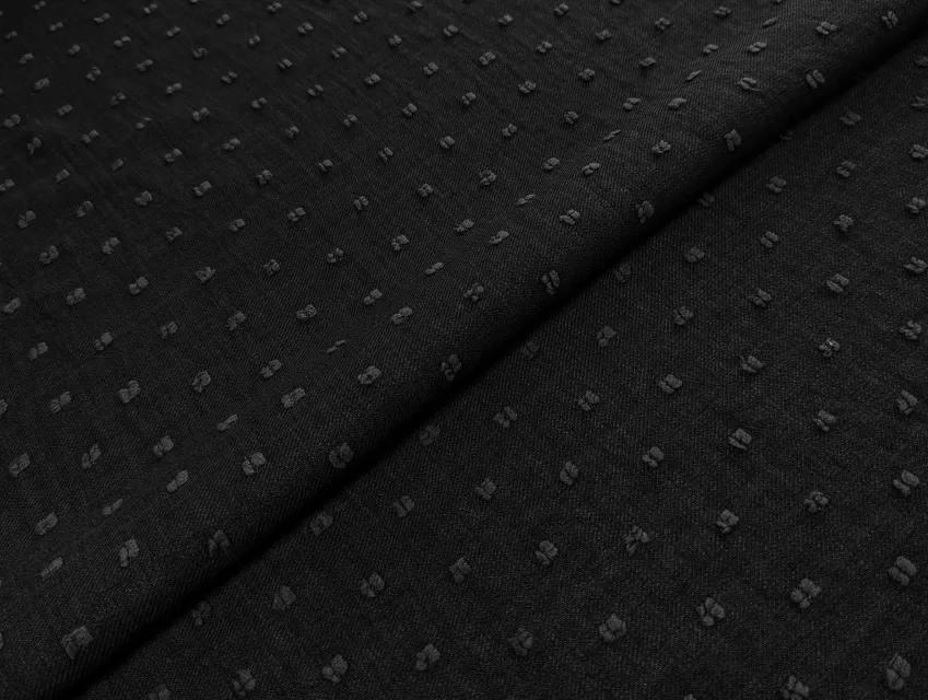 Твил Камелия мушка, черный - фото 1 - интернет-магазин tkani-atlas.com.ua