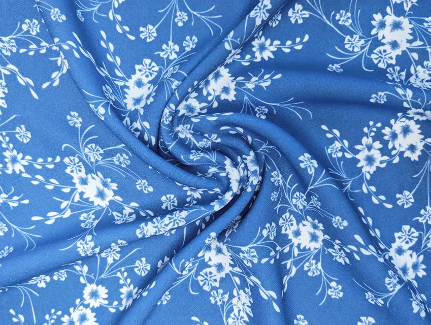 Дона креп цветочное плетение, голубой - фото 1 - интернет-магазин tkani-atlas.com.ua