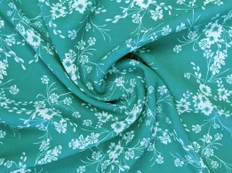 Дона креп квіткове плетіння, м'ята - інтернет-магазин tkani-atlas.com.ua