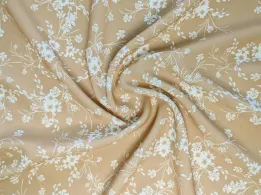 Дона креп квіткове плетіння, пісочний - інтернет-магазин tkani-atlas.com.ua
