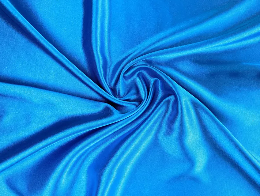 Атлас однотонный, яркий голубой - фото 1 - интернет-магазин tkani-atlas.com.ua