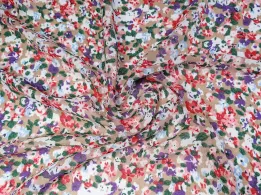 Шифон креповий квіткова фантазія, бузковий - інтернет-магазин tkani-atlas.com.ua