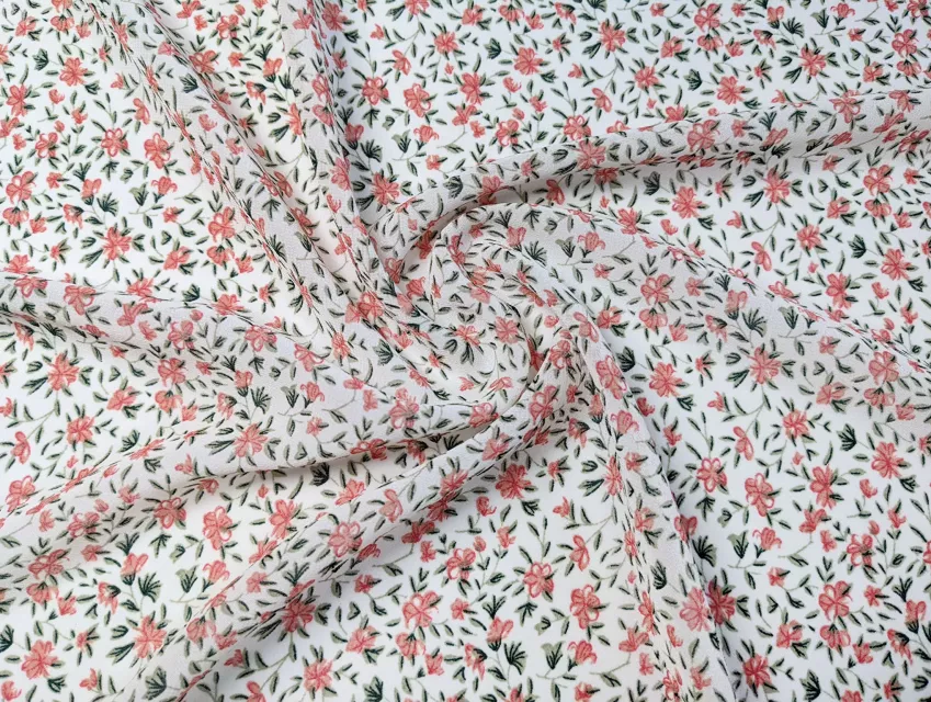 Шифон креповий райський сад, молочний - фото 1 - інтернет-магазин tkani-atlas.com.ua