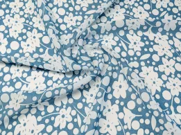Шифон креповий квіткова примха, джинсовий - інтернет-магазин tkani-atlas.com.ua