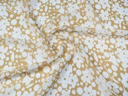 Шифон креповий квіткова примха, пісочний - інтернет-магазин tkani-atlas.com.ua