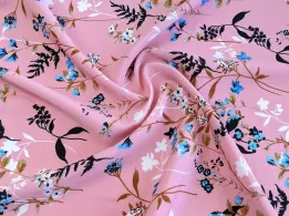 Софт принт цветочное плетение, розовый - интернет-магазин tkani-atlas.com.ua