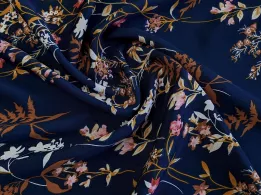Софт принт цветочное плетение, темно-синий - интернет-магазин tkani-atlas.com.ua