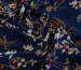 Софт принт квіткове плетіння, темно-синій - фото 1 - інтернет-магазин tkani-atlas.com.ua