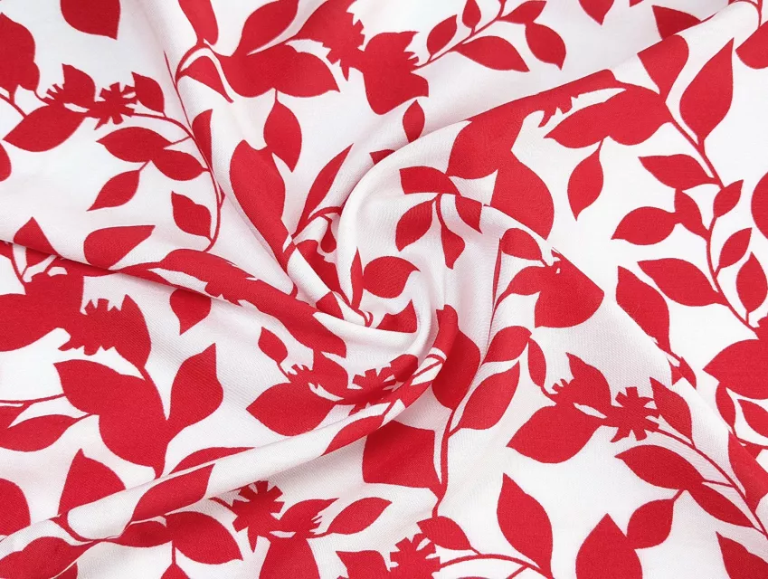 Штапель цветочное плетение, красный - фото 1 - интернет-магазин tkani-atlas.com.ua