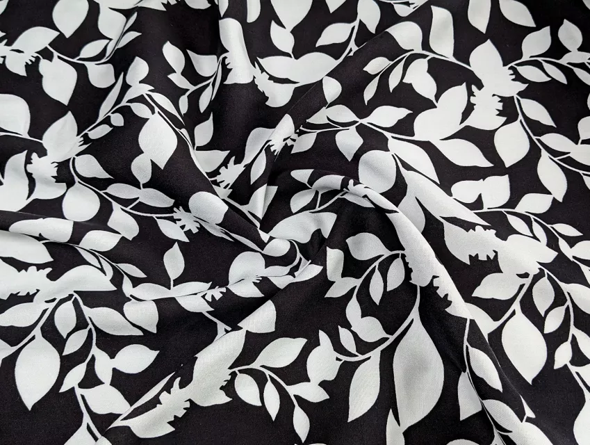 Штапель цветочное плетение, черный - фото 1 - интернет-магазин tkani-atlas.com.ua