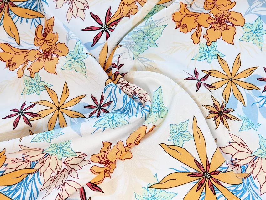 Штапель великі квіти, молочний - фото 1 - інтернет-магазин tkani-atlas.com.ua