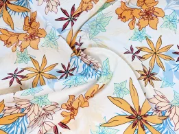 Штапель великі квіти, молочний - інтернет-магазин tkani-atlas.com.ua