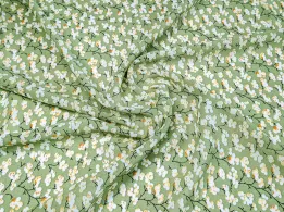 Шифон креповий ягоди, оливковий - інтернет-магазин tkani-atlas.com.ua