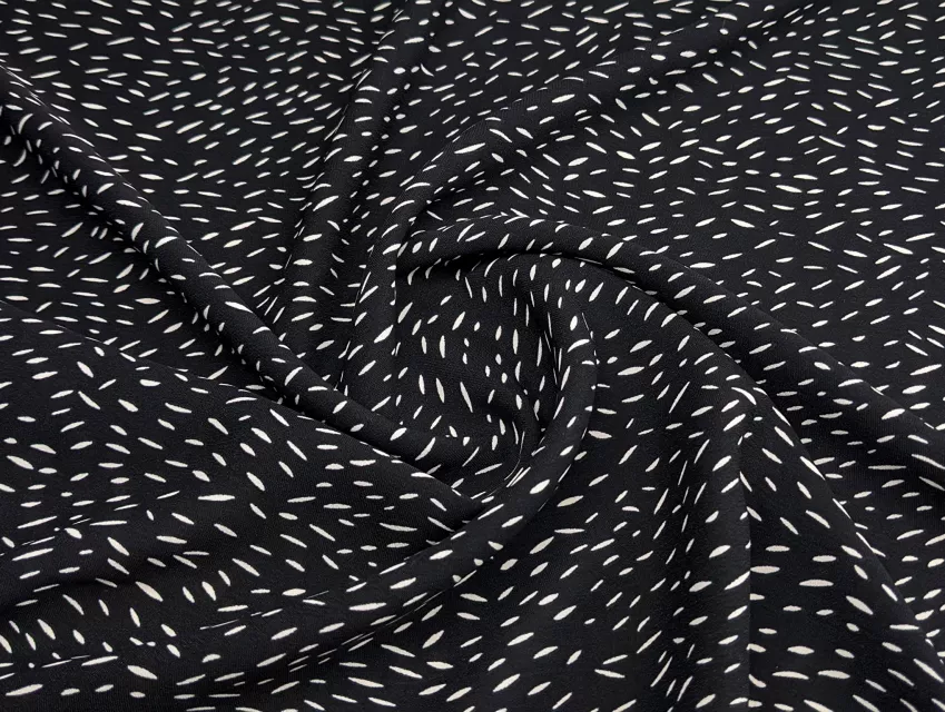 Шифон софт Грейс штрихи, черный - фото 1 - интернет-магазин tkani-atlas.com.ua