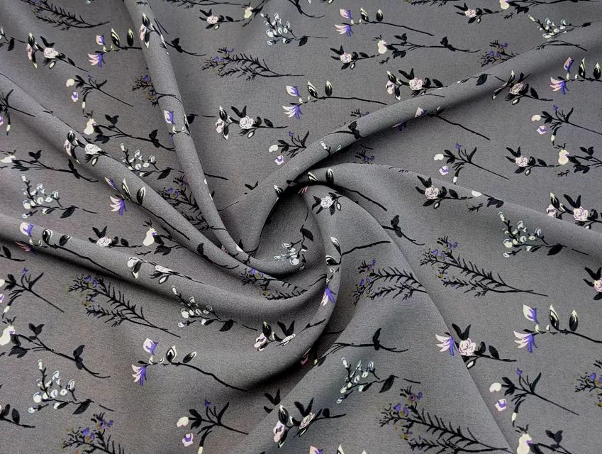 Шифон софт Грейс гілочки, сірий - фото 1 - інтернет-магазин tkani-atlas.com.ua
