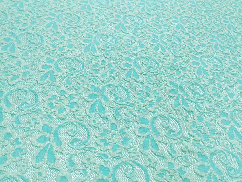 Гіпюр квіткова ніжність, м'ята - фото 1 - інтернет-магазин tkani-atlas.com.ua