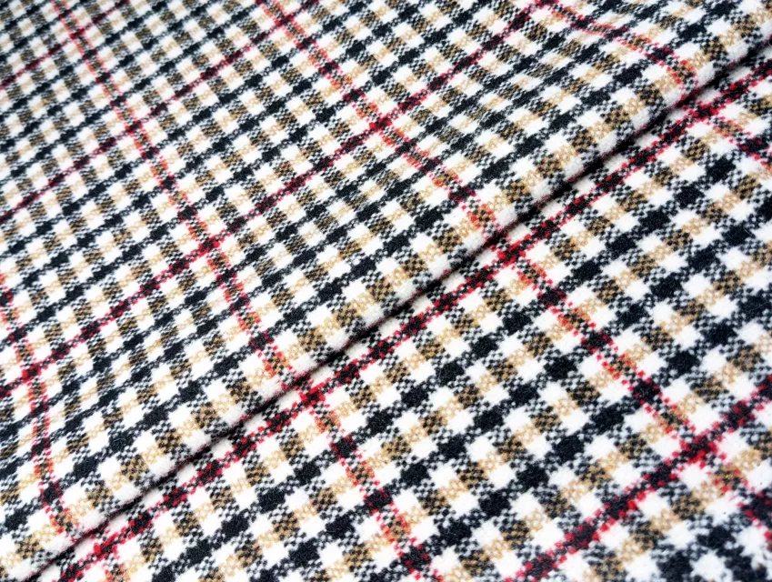 Пальтова з вовною дрібна клітинка, коричневий - фото 1 - інтернет-магазин tkani-atlas.com.ua