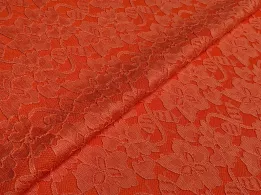 Трикотаж гіпюр квіткові візерунки, помаранчевий - інтернет-магазин tkani-atlas.com.ua