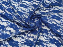 Гипюр стрейчевый цветочная нежность, синий - интернет-магазин tkani-atlas.com.ua