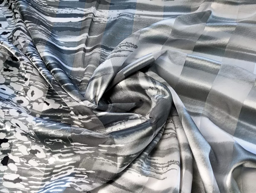 Атлас-шифон односторонній купон 60 см, сірий - фото 1 - інтернет-магазин tkani-atlas.com.ua