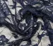 Гипюр стрейчевый цветочная мечта, темно-синий - фото 3 - интернет-магазин tkani-atlas.com.ua