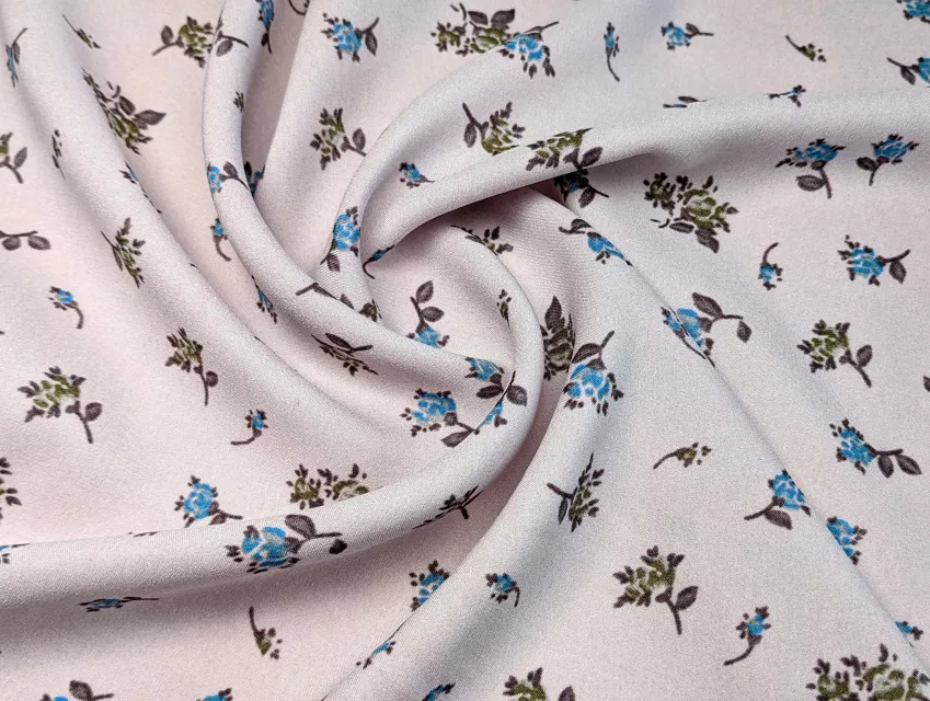 Шифон атласний маленька квіточка, пудра - фото 1 - інтернет-магазин tkani-atlas.com.ua