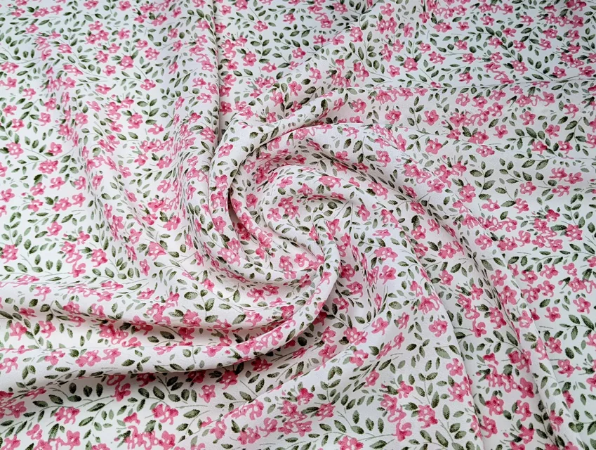 Шифон софт Грейс квіткове сяйво, молочний - фото 1 - інтернет-магазин tkani-atlas.com.ua