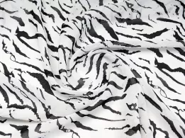 Шифон креповий зебра, білий - інтернет-магазин tkani-atlas.com.ua