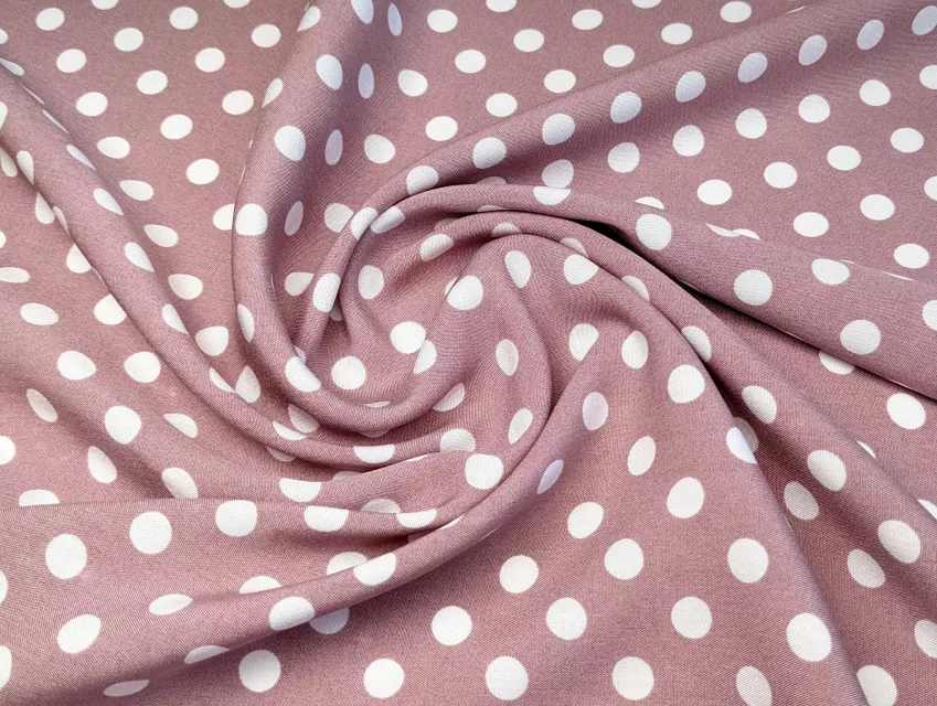 Штапель горошки 8 мм, сухая роза - фото 1 - интернет-магазин tkani-atlas.com.ua