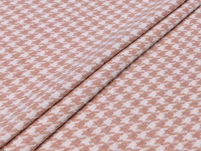 Костюмна твідова гусяча лапка 20 мм, персиковий - фото 1 - інтернет-магазин tkani-atlas.com.ua