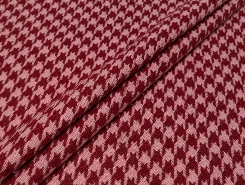 Костюмна твідова гусяча лапка 20 мм, бордо - фото 1 - інтернет-магазин tkani-atlas.com.ua