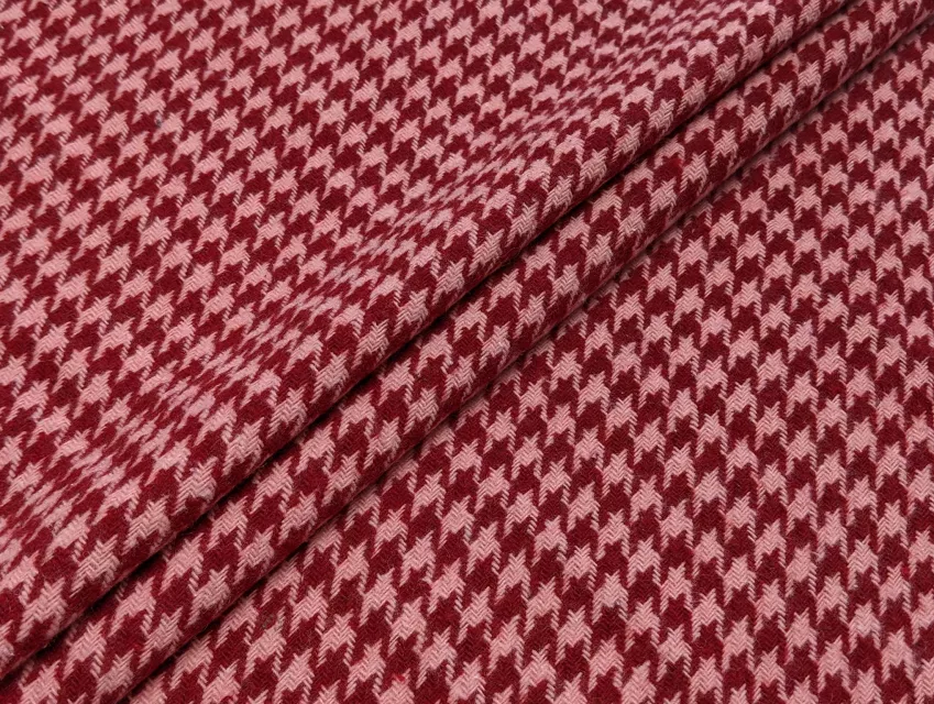 Костюмна твідова гусяча лапка 10 мм, бордо - фото 1 - інтернет-магазин tkani-atlas.com.ua
