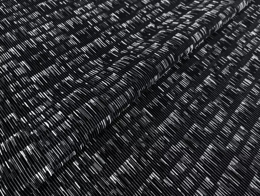 Гофре рисунок геометрическая абстракция, черно-белый - фото 1 - интернет-магазин tkani-atlas.com.ua