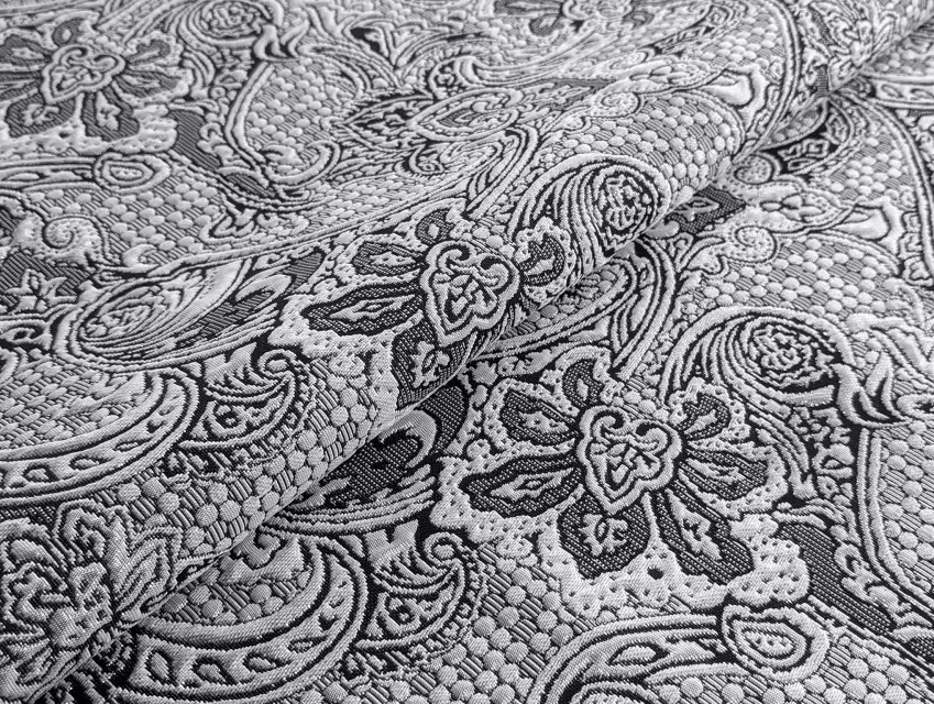 Парча цветочный орнамент, серебро - фото 1 - интернет-магазин tkani-atlas.com.ua